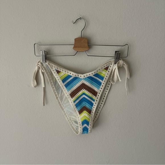 Aerie Crochet Low Rise Tie Cheekiest Bikini Bottom Size Large NWT - Picture 4 of 9